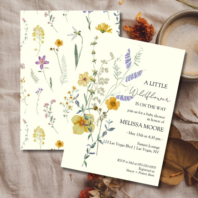 A Little Wildflower Baby Shower Invitation (Creator Uploaded)