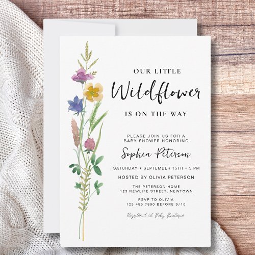 A Little Wildflower Baby Shower Invitation