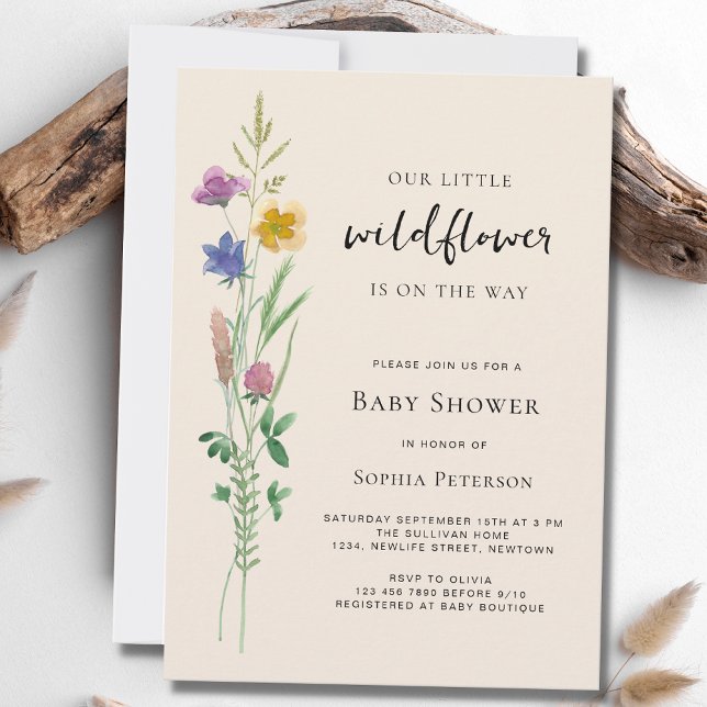 A Little Wildflower Baby Shower Invitation (Creator Uploaded)