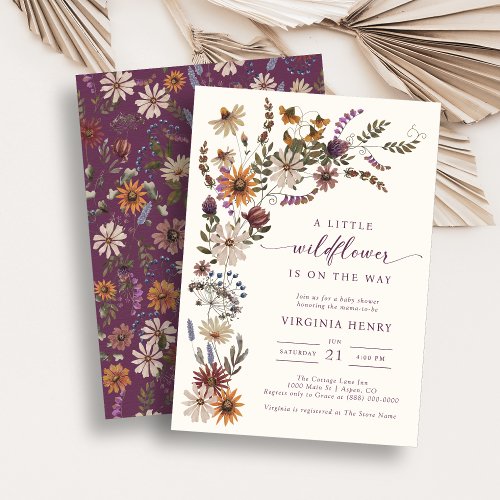 A Little Wildflower Baby Shower Invitation