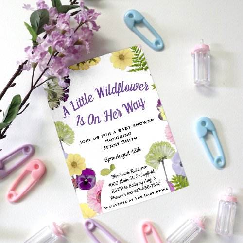 A Little Wildflower Baby Shower Invitation