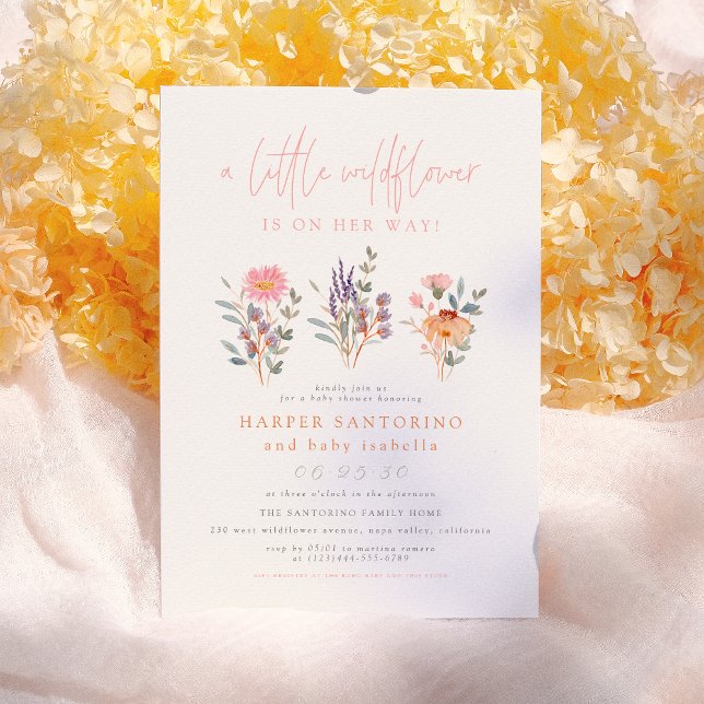 A Little Wildflower Baby Shower Invitation (Creator Uploaded)