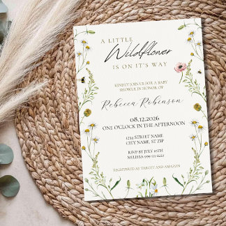 A Little Wildflower Baby Shower Invitation