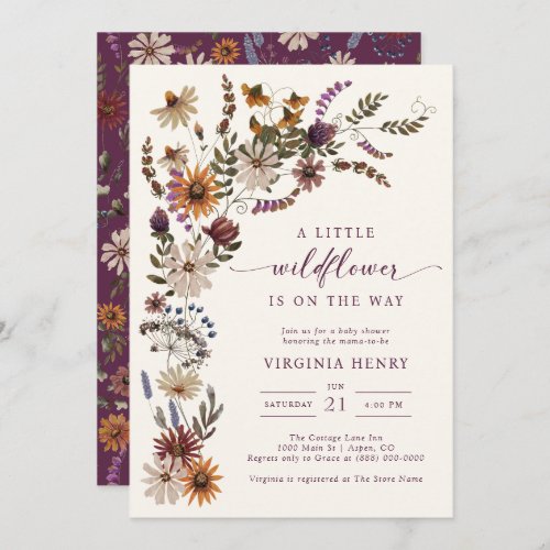 A Little Wildflower Baby Shower Invitation