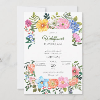 A Little Wildflower Baby Shower Invitation