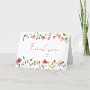 A Little Wildflower Baby Shower Letterpress Thank You Card