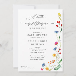 A Little Wildflower Baby Shower, Meadow Wildflower Invitation