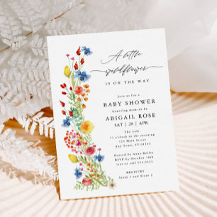 A Little Wildflower Baby Shower, Meadow Wildflower Invitation