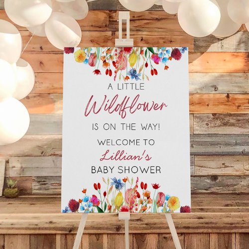 A Little Wildflower Baby Shower Welcome Sign