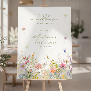 A Little Wildflower Baby Shower Welcome Sign: Baby Foam Board