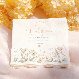 A Little Wildflower Bee Girl Baby Shower Napkins