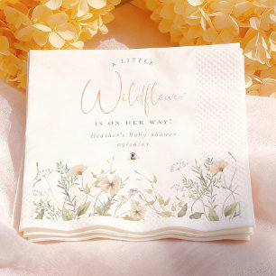 A Little Wildflower Bee Girl Baby Shower Napkins