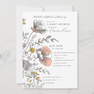 A Little Wildflower Blooming Baby Shower Invitation