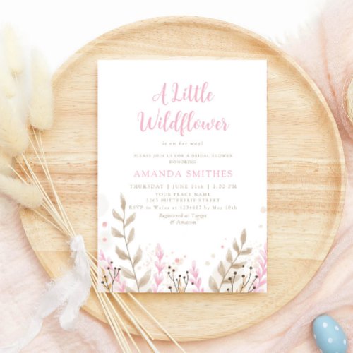 A Little Wildflower Boho Baby Shower Invitation