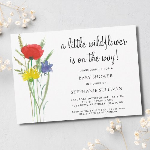 A Little Wildflower Boho Baby Shower Invitation