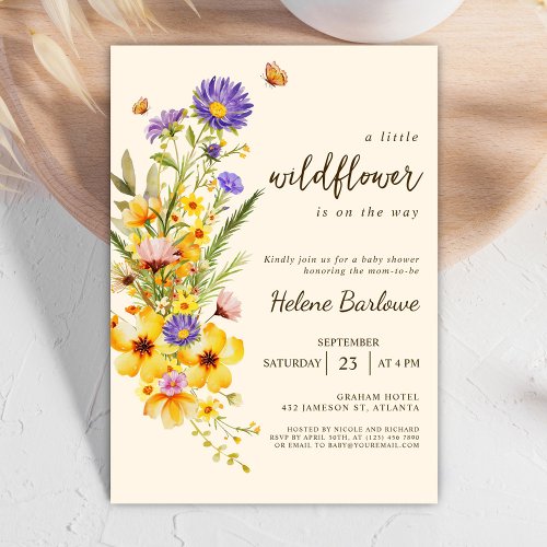 A Little Wildflower Boho Baby Shower Invitation