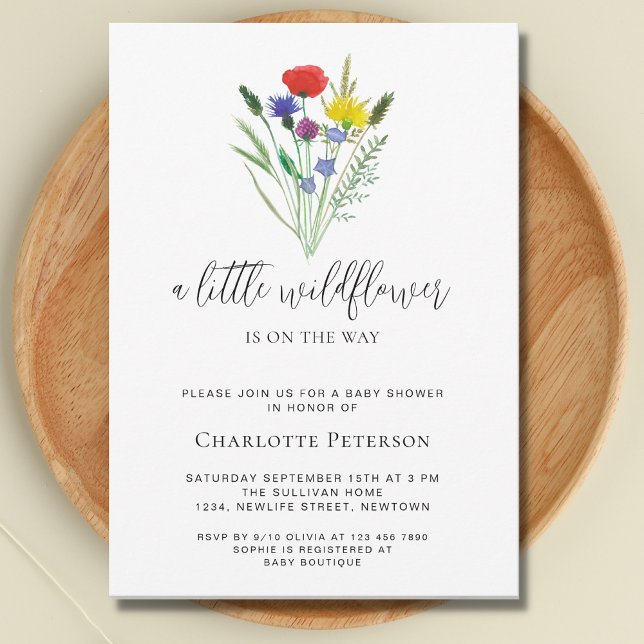 A Little Wildflower Boho Baby Shower Invitation (Creator Uploaded)