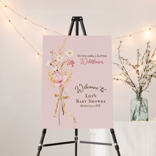 A Little Wildflower Boho Baby Shower Welcome Sign