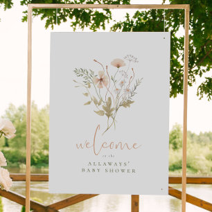 A Little Wildflower Boho Baby Shower Welcome Sign