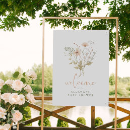 A Little Wildflower Boho Baby Shower Welcome Sign