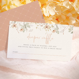 A Little Wildflower Boho Diaper Raffle Baby Shower Enclosure Card