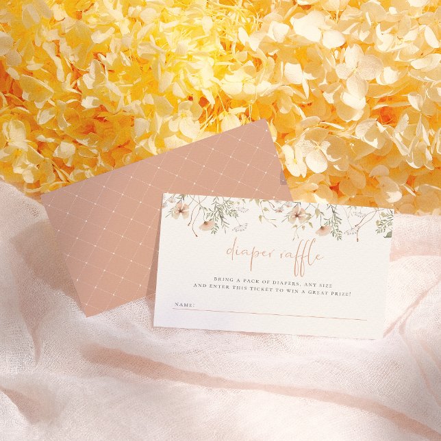 A Little Wildflower Boho Diaper Raffle Baby Shower Enclosure Card (Creator Uploaded)