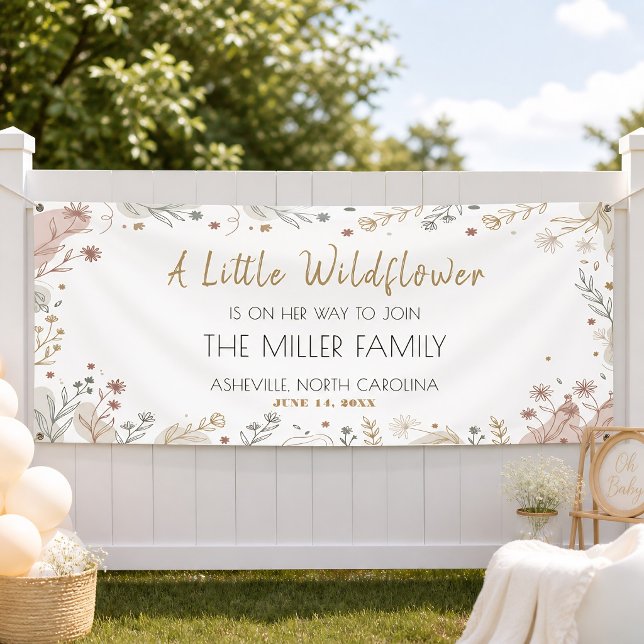 A Little Wildflower Boho Floral Banner (A Little Wildflower Boho Floral Banner)