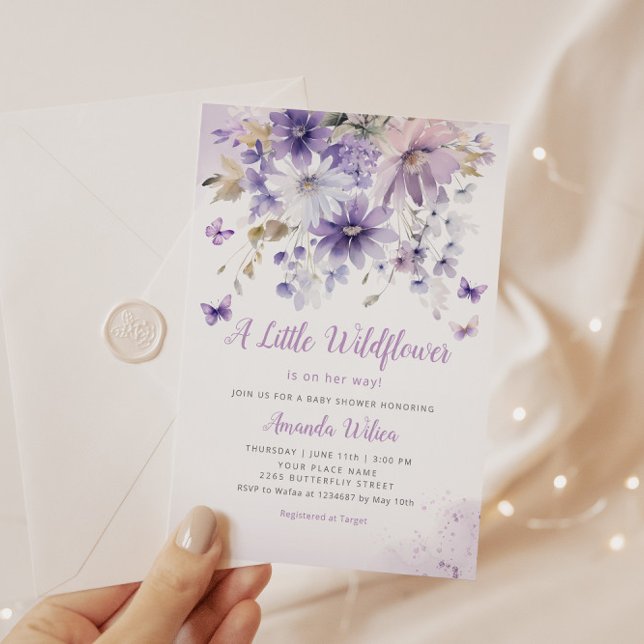 A Little Wildflower Boho Floral Girl Baby Shower Invitation (Creator Uploaded)