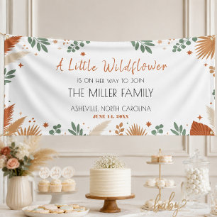 A Little Wildflower Boho Greenery Banner