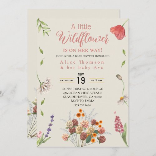 a little wildflower boho  invitations