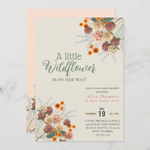 a little wildflower boho  invitations