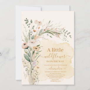 A Little Wildflower Boho Nature Baby Shower Invitation