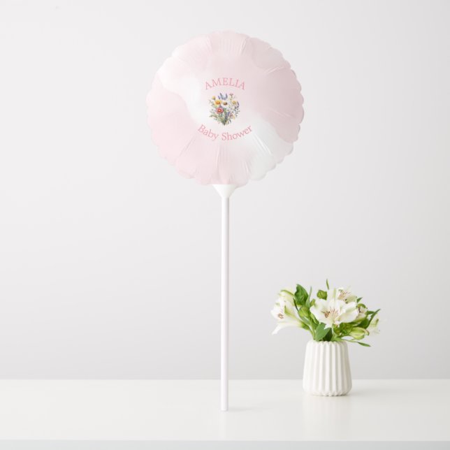 A Little Wildflower Boho Nature Girl Baby Shower Balloon (In SItu)