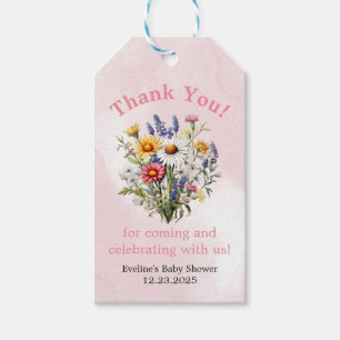 A Little Wildflower Boho Nature Girl Baby Shower Gift Tags