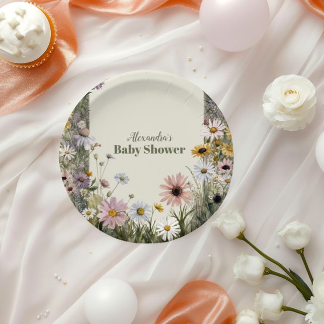 A Little Wildflower Boho Nature Paper Plates (Creator Uploaded)