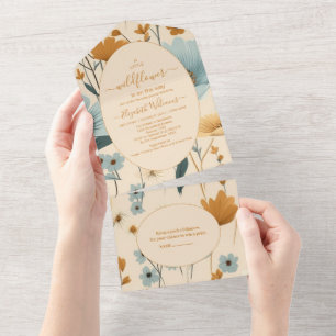 A Little Wildflower Boho Nature Theme Baby Shower All In One Invitation
