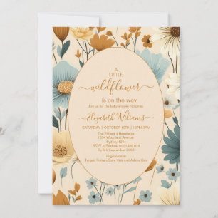 A Little Wildflower Boho Nature Theme Baby Shower Invitation