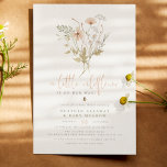 A Little Wildflower Boho Nature Theme Baby Shower Invitation<br><div class="desc">A little wildflower is on her way! Celebrate the mommy-to-bee and the upcoming arrival of her little girl with these beautiful nature-inspired baby shower invitations. The front of the cards features an organic floral bouquet arrangement, with delicate wildflowers, seed heads, daisies, and greenery. Below that, it reads "a little wildflower"...</div>