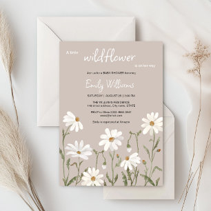 A little wildflower daisy baby shower invitation