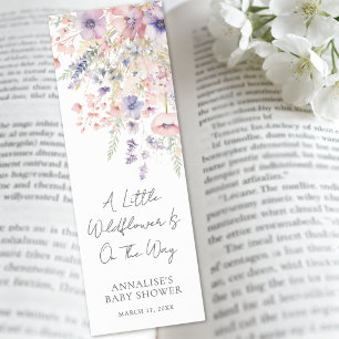 A Little Wildflower Floral Baby Shower Bookmarks