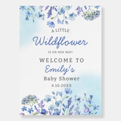 A Little wildflower Floral  Baby Shower welcome  Foam Board