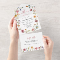 A Little Wildflower Girl Baby Shower All In One Invitation