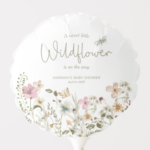 A Little Wildflower Girl Baby Shower Balloon