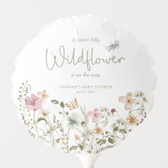A Little Wildflower Girl Baby Shower Balloon (Front)