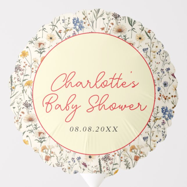 A Little Wildflower Girl Baby Shower Balloon (Front)