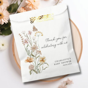 A Little Wildflower Girl Baby Shower Favor Bag