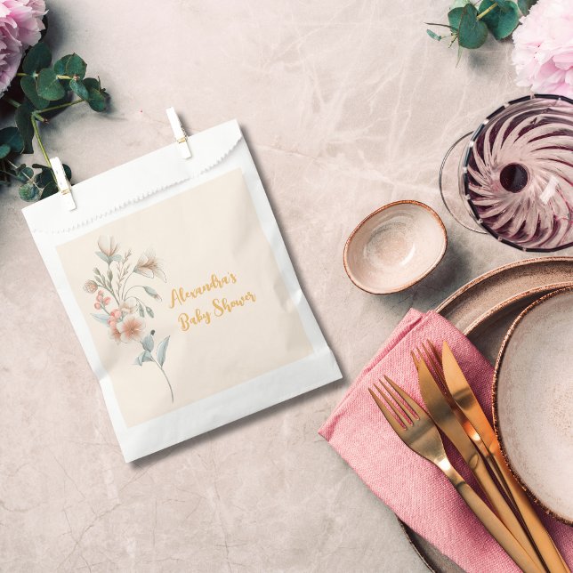 A Little Wildflower Girl Baby Shower Favor Bag (Creator Uploaded)