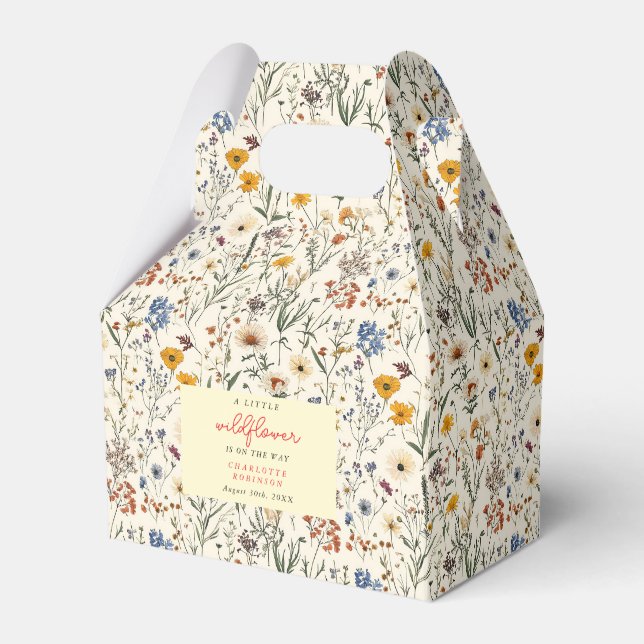 A Little Wildflower Girl Baby Shower Favor Boxes (Front Side)