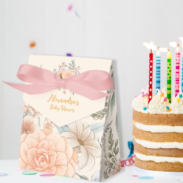 A Little Wildflower Girl Baby Shower Favor Boxes (Creator Uploaded)