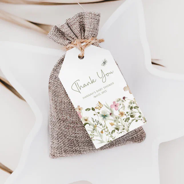 A Little Wildflower Girl Baby Shower Favor Gift Tags | Zazzle